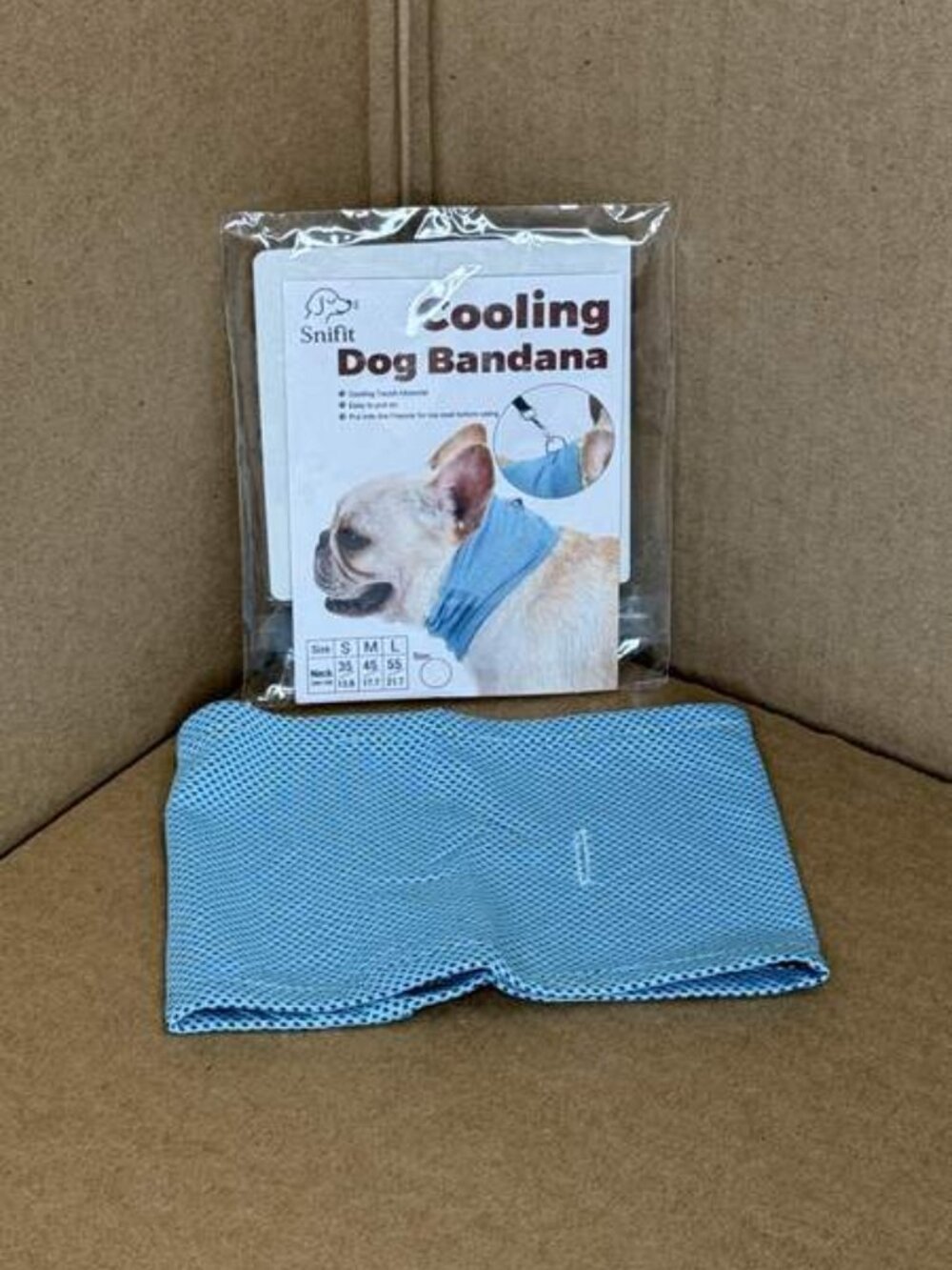 Instant Cooling Dog Bandana Blue Small